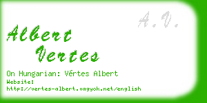 albert vertes business card