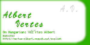 albert vertes business card